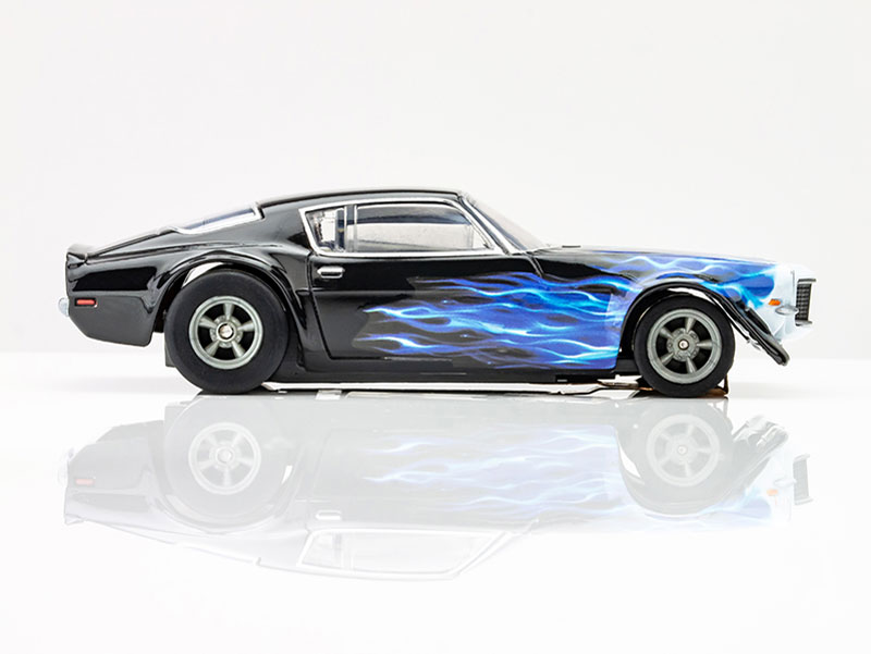 AFX 1973 Chevy Camaro Wildfire Black/Blue Mega G+ HO Slot Car