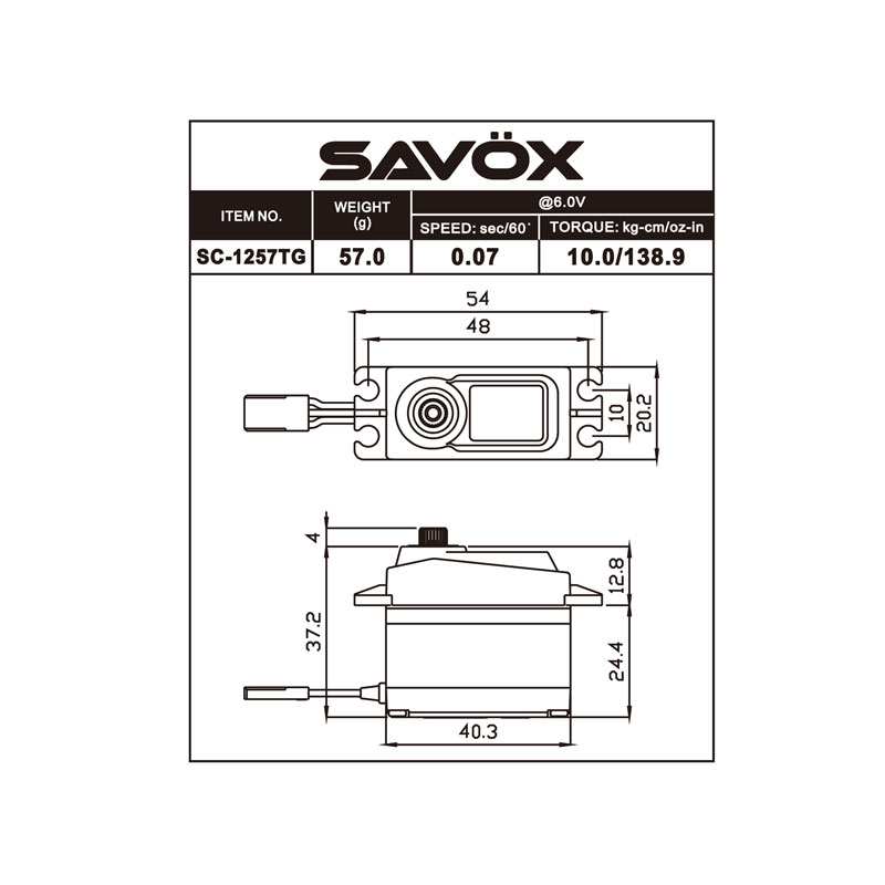 Savox SC-1257TG-BE Black Edition Standard Size Coreless Digital