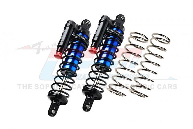 GPM Aluminium 6061-T6 Front/Rear L-shape Piggy Back (Built-in Piston Spring) Adjustable Spring Dampers (Blue) for the XRT