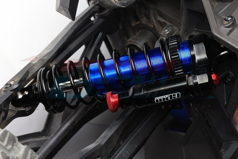 GPM Aluminium 6061-T6 Front/Rear L-shape Piggy Back (Built-in Piston Spring) Adjustable Spring Dampers (Blue) for the XRT