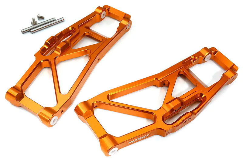 Integy (Orange) Billet Machined Lower Suspension Arms: Maxx w/ WideMAXX