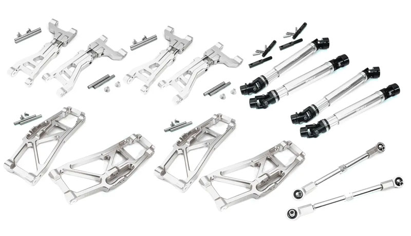 Integy (Silver) Billet Machined Suspension Conversion Set: Maxx w/ WideMAXX