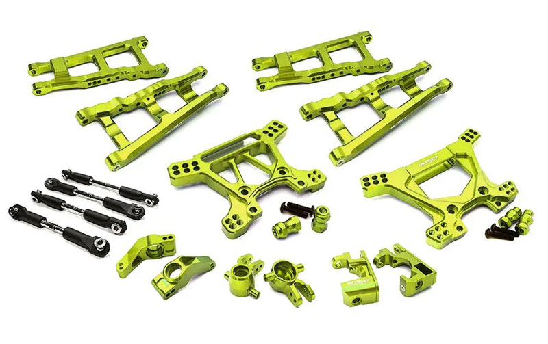 Integy (Green) Billet Machined Alloy Suspension Kit: Hoss 4x4 & Rustler 4X4