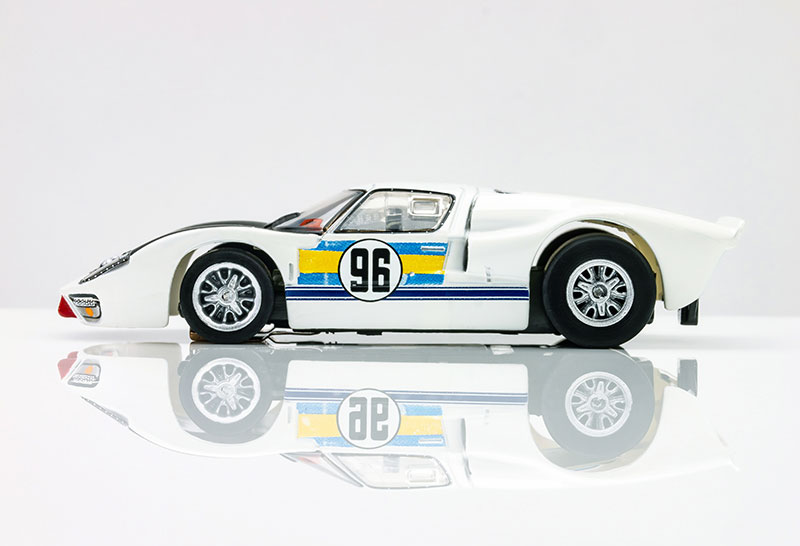 AFX Ford GT40 MKII #96 Daytona White/Black/Blue/Gold Mega G+ HO Slot Car