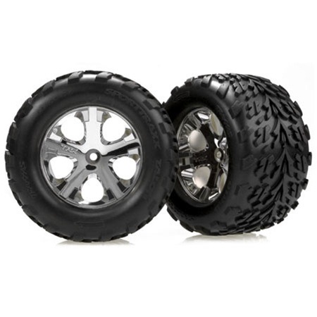 Traxxas Chrome Wheel w/Talon Tires Nitro Stampede/Rustler (Rear) or Electric Stampede/Rustler (Front)