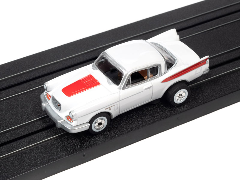 Auto World 1957 Studebaker Golden Hawk (White) Thunderjet HO Slot Car