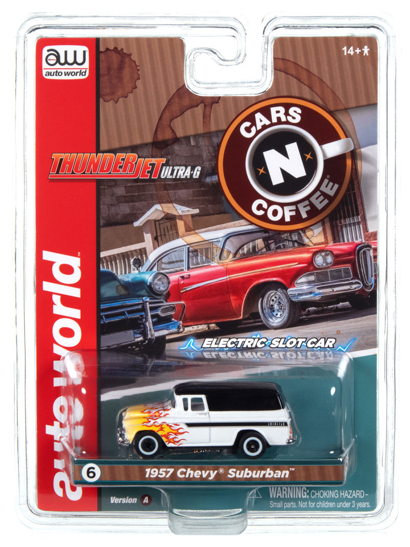 Auto World 1957 Chevrolet Suburban (White) Thunderjet HO Slot Car