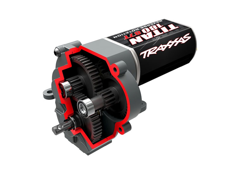 Traxxas Complete High Range Trail Gearing Transmission (16.6:1 Reduction Ratio) with Titan 180 87T motor