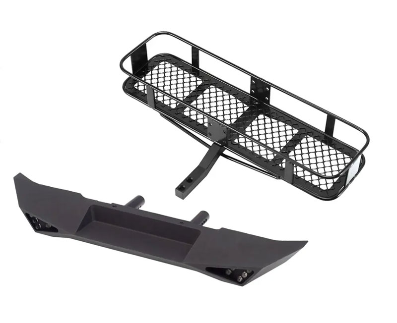 Integy 1/10 Black Rear Bumper w/ LED & Luggage Rack: TRX-4