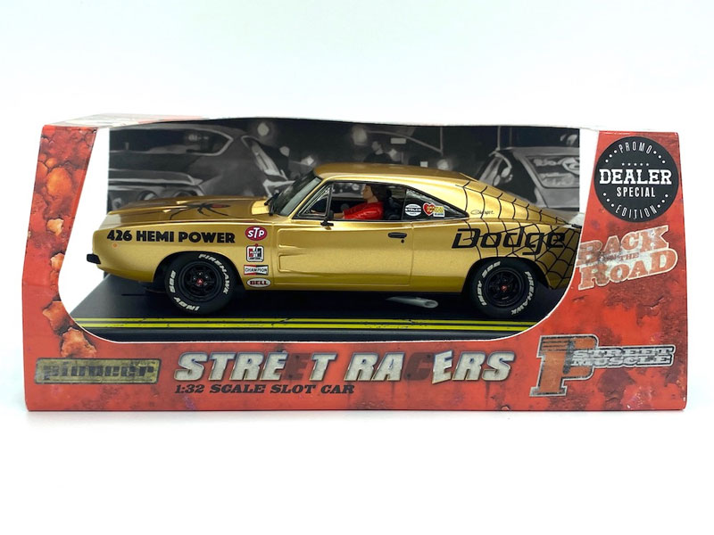 Pioneer Dodge Hemi Charger ‘Black Widow’ Street Racer (Metallic Gold) 1/32 Slot Car - DEALER SPECIAL