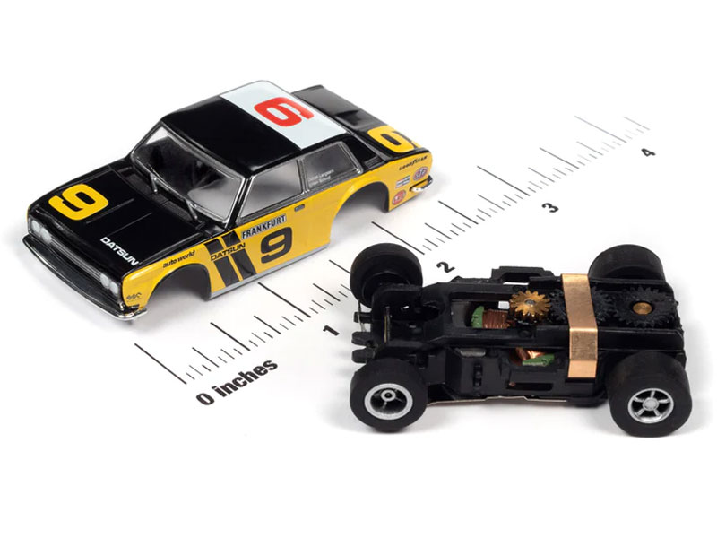 Auto World 1970 Datsun 510 (Yellow) X-Traction HO Slot Car