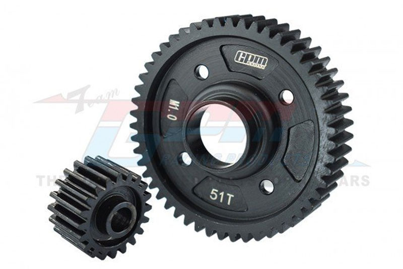 GPM Medium Carbon Steel Center Differential Output Gear (51T) And Input Gear (20T)