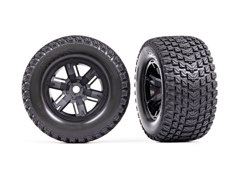 Traxxas Gravix Tires and Black Wheels Assembled