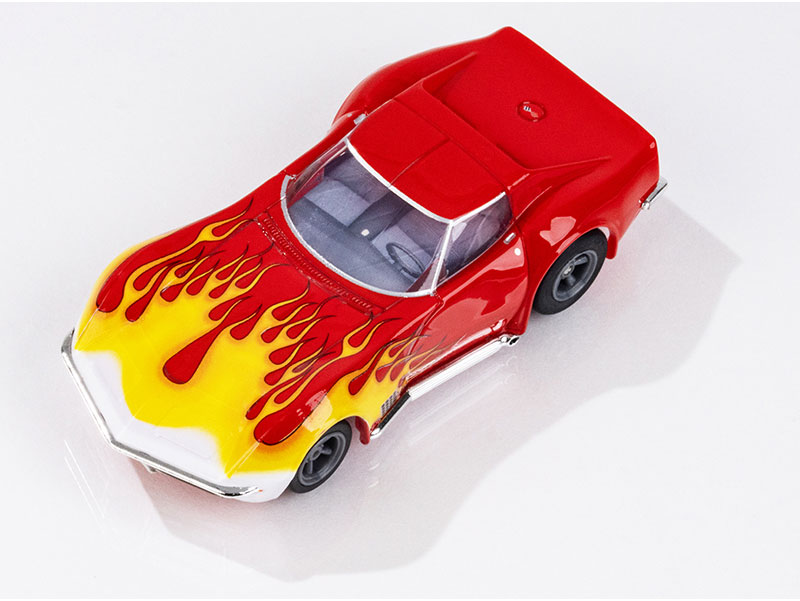 AFX 1970 Corvette Red w/Yellow Wildfire HO Slot Car