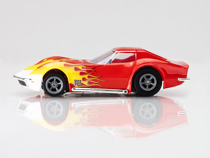 AFX 1970 Corvette Red w/Yellow Wildfire HO Slot Car