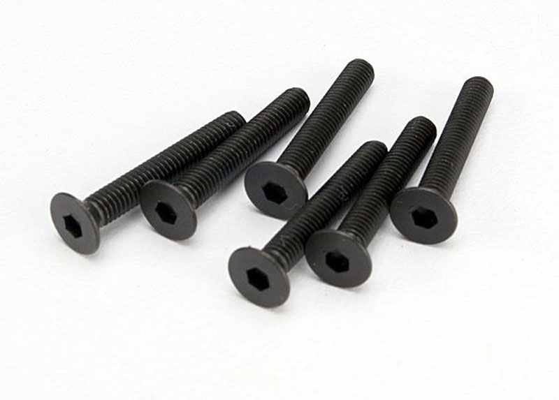 Traxxas Screw, 3x20 countersunk machine (hex drive) (6)