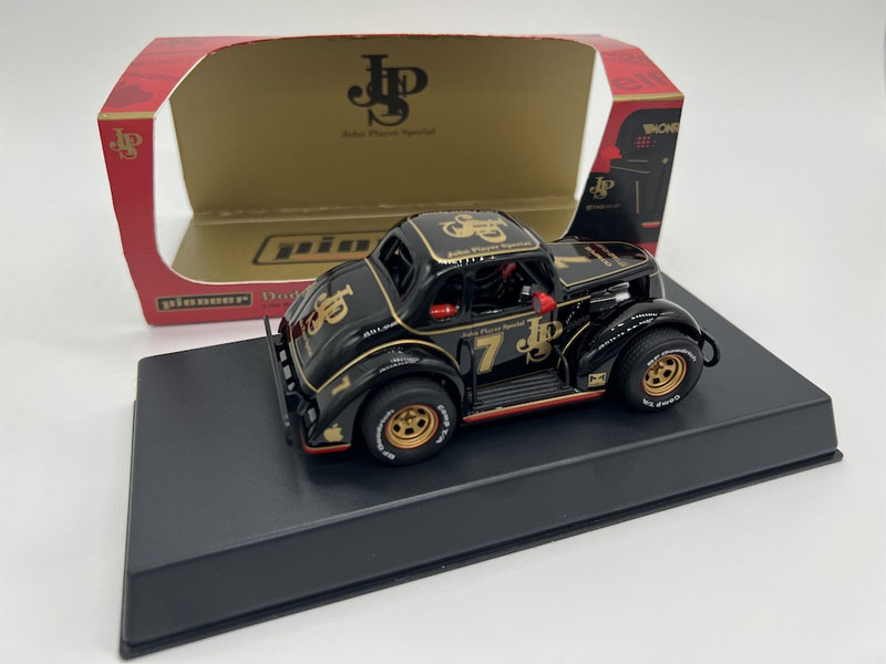 Pioneer 1937 Dodge Coupe Legends Racer #7 JPS Black 1/32 Slot Car