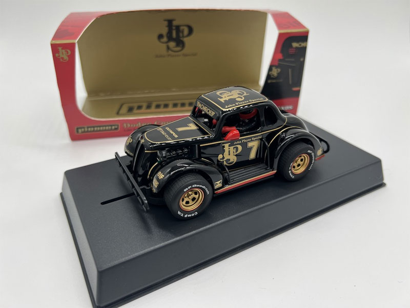 Pioneer 1937 Dodge Coupe Legends Racer #7 JPS Black 1/32 Slot Car
