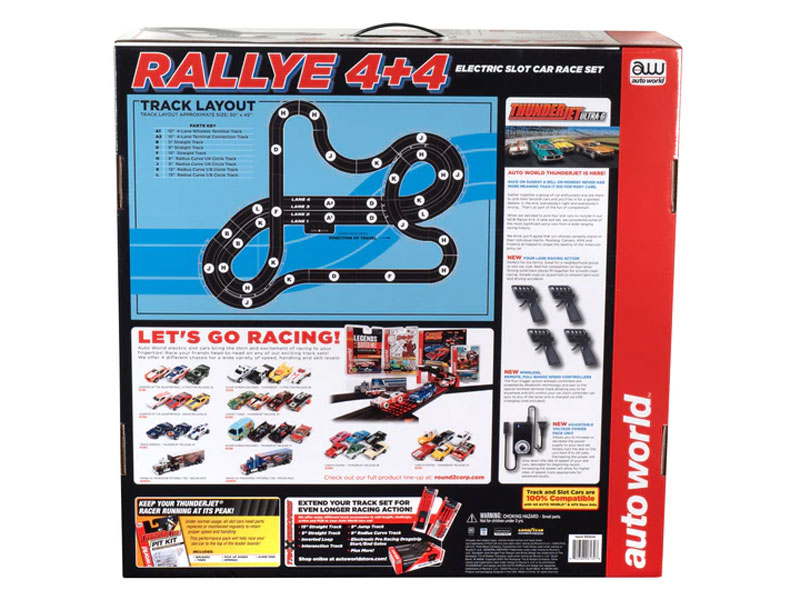 Auto World Rallye 4x4 4 Lane 12' HO Slot Car Set