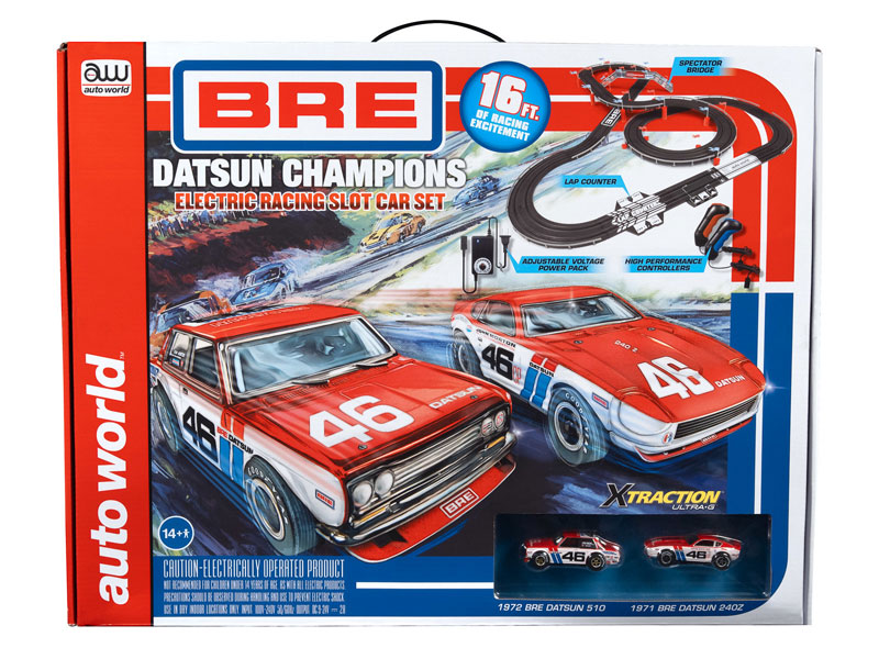 Auto World BRE Datsun Champions 16' HO Slot Car Set