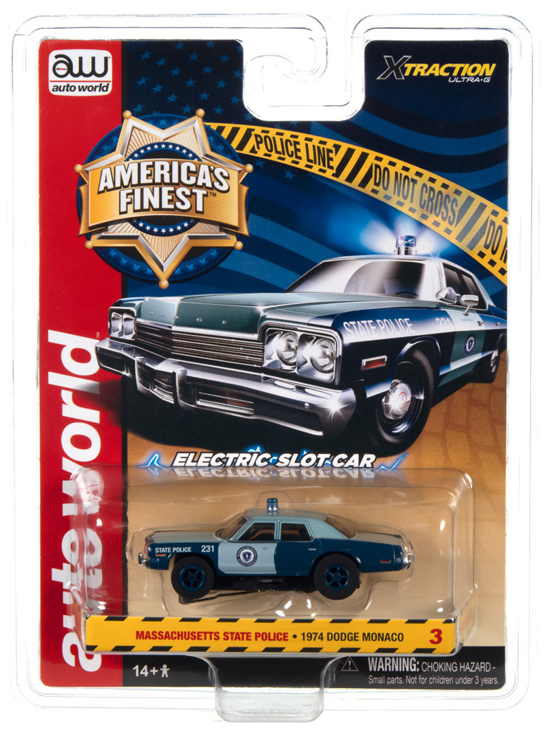 Auto World 1974 Dodge Monaco Massachusetts State Police X-Traction HO Slot Car