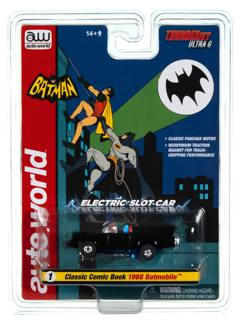Auto World Classic Comic Book 1968 Batmobile (Black) Thunderjet HO