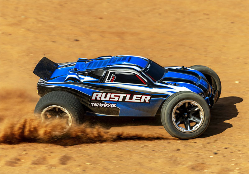 Traxxas Rustler XL-5 RTR RC Truck w/ID Battery & USB-C Quick Charger