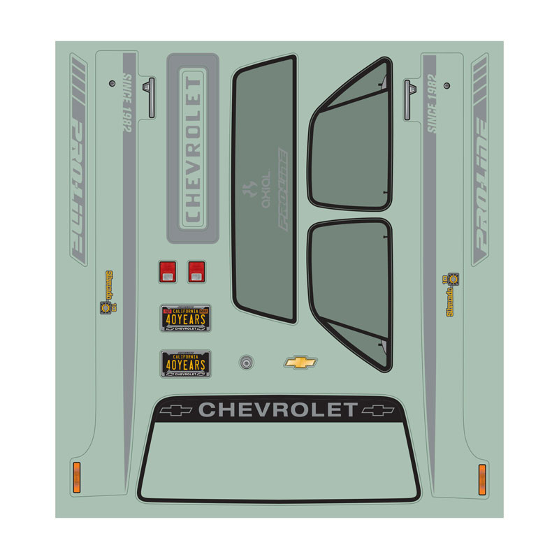 Pro-Line 1982 Chevy K-10 with Scale Molded Accessories Clear Body for 12.3" (313mm) Wheelbase Scale Crawlers