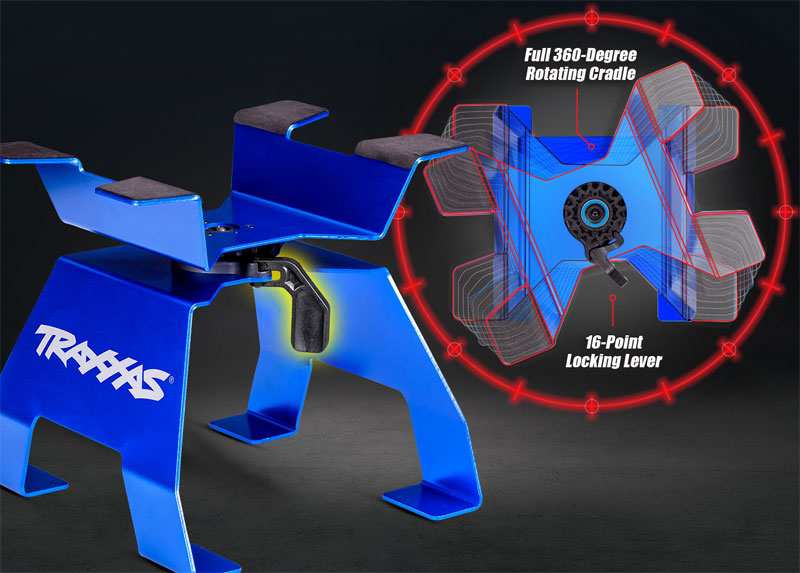 Traxxas Blue X-Truck RC Car & Truck Stand