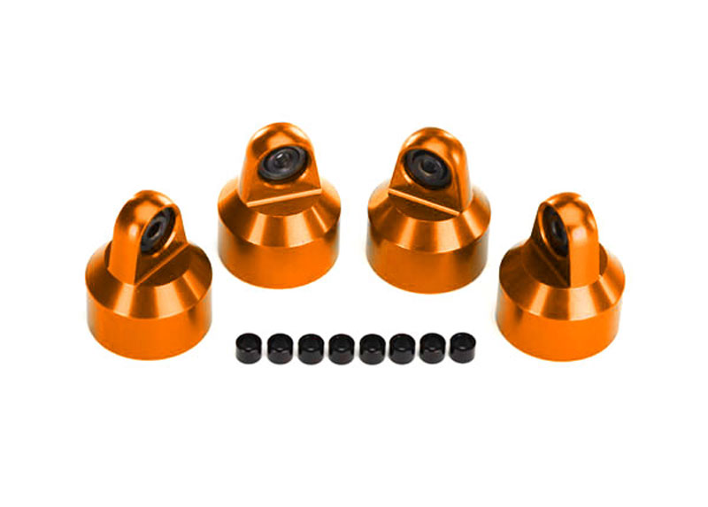 Traxxas Shock Caps Aluminum (Orange-Anodized), GTX Shocks (4)/ Spacers (8)