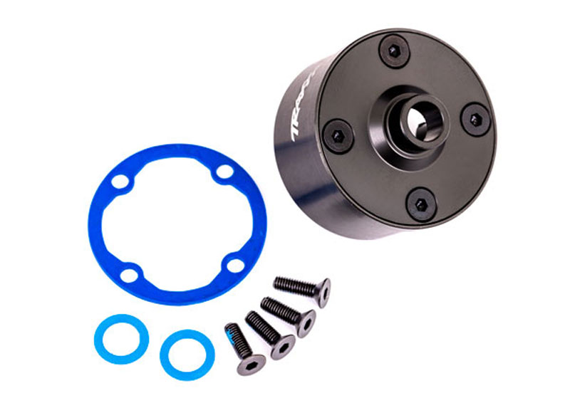 Traxxas Differential Carrier (Aluminum, Dark Titanium-Anodized) Differential Bushing Ring Gear Gasket 3x10mm CCS (4)