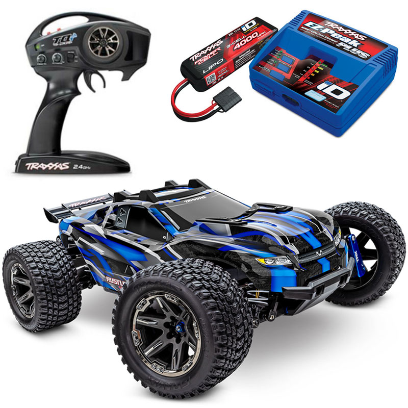 Traxxas Rustler 4x4 VXL Ultimate Stadium Truck & 60MPH 3S LiPo Combo