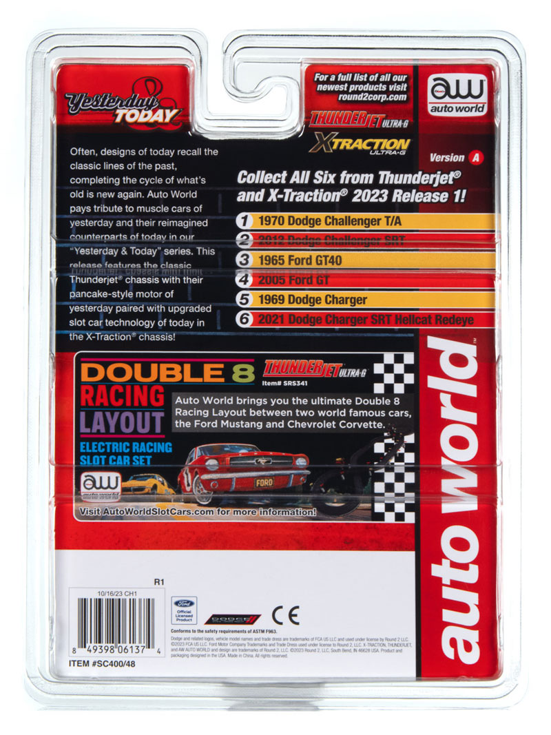 Auto World Exclusive 1969 Dodge Charger R/T AFX Slot Car - "Run For Your Money" Edition - Model CP8063