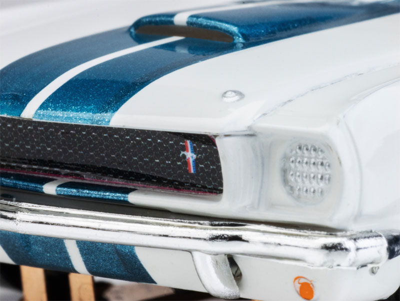 AFX 1965 Shelby Mustang GT350 White/Blue Mega G+ HO Slot Car