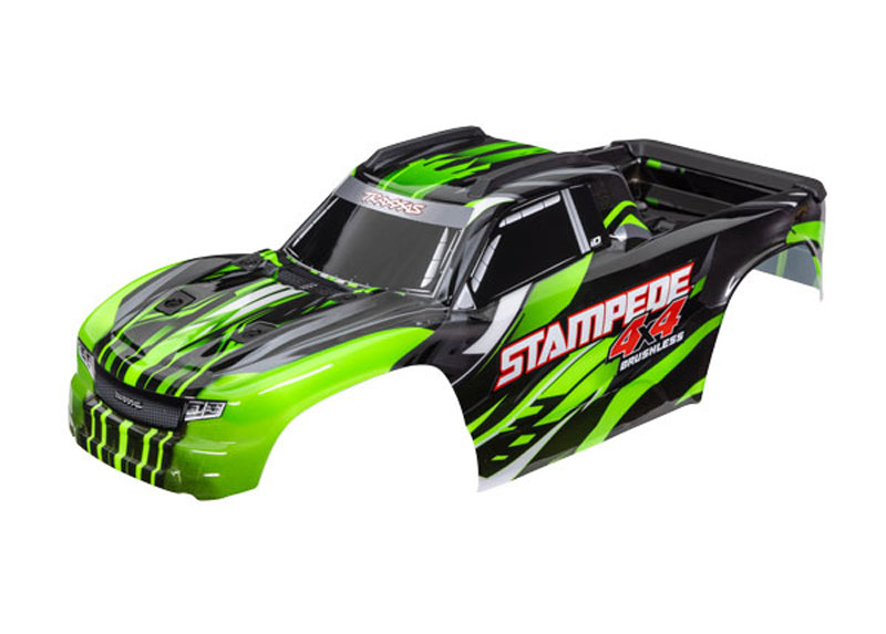 Traxxas Stampede 4X4 Brushless Green Body w/Mounts & Support for Clipless Mounting