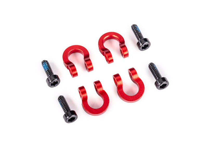 Traxxas 6061-T6 Aluminum (Red-Anodized) Bumper D-rings (Front Or Rear)