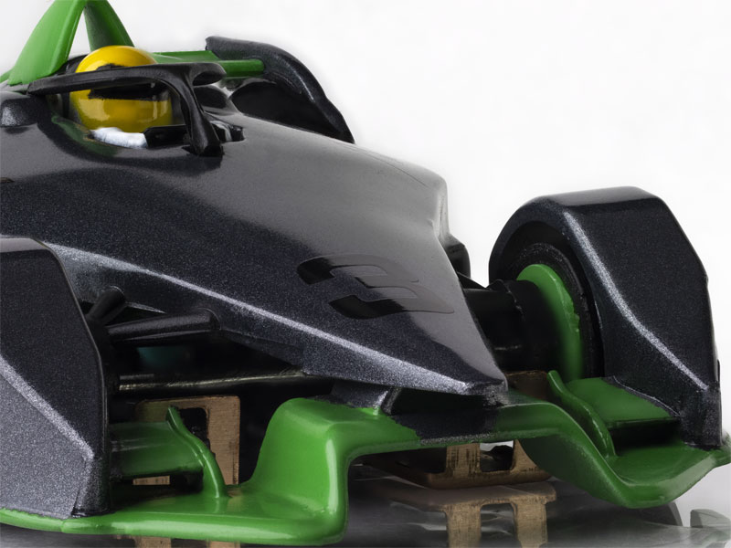 AFX Formula N #3 Silver/Green Mega G+ HO Slot Car