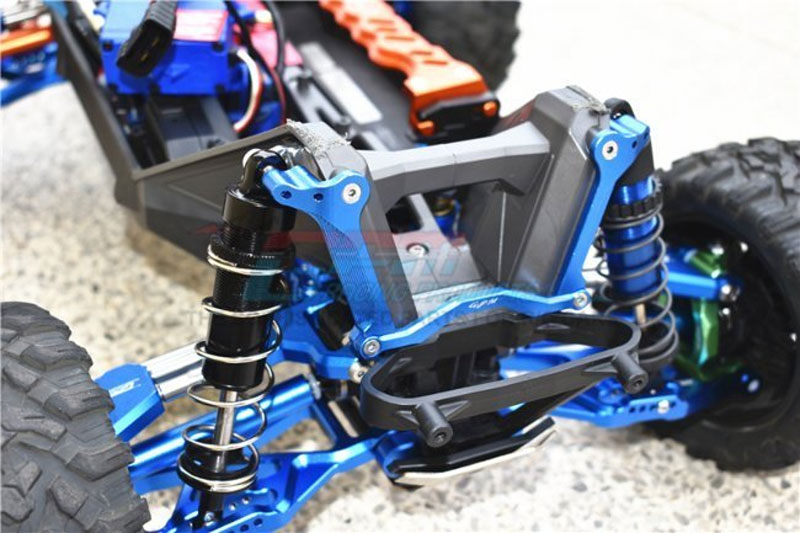 GPM Aluminum Front Shock Mount Set for Maxx (Orange)