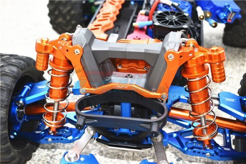 GPM Aluminum Rear Shock Mount Set for Maxx (Silver)