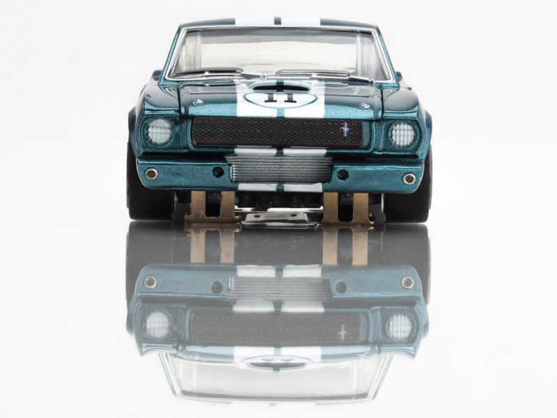 AFX 1965 Shelby Mustang GT350R Mark Donohue Blue/White Mega G+ HO Slot Car