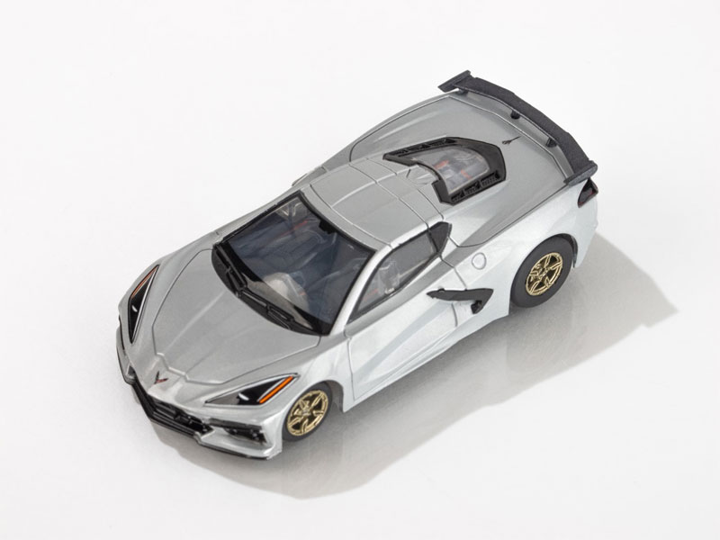 AFX Corvette C8 Ceramic Matrix Metallic Silver Mega G+ HO Slot Car