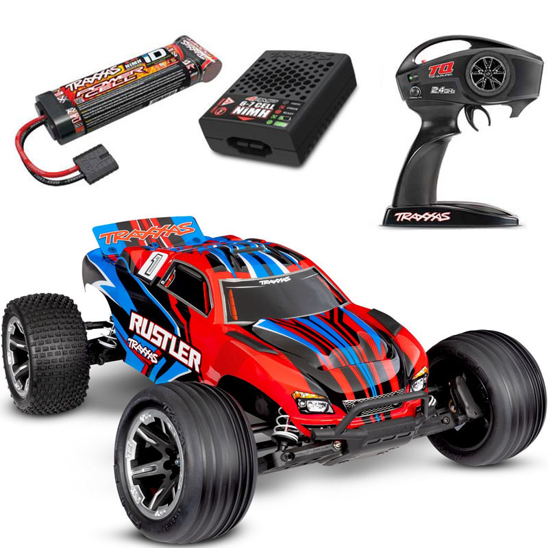Traxxas Rustler 2WD Heavy Duty RTR RC Stadium Truck w/ID Battery & USB-C Charger