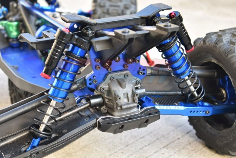 GPM Blue Aluminum 6061-T6 Rear L-shape Emulation Piggy Back (Built-in Piston Spring) Adjustable Spring Dampers 143mm