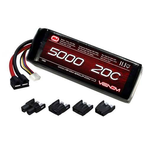 Venom 5000mAh 11.1V 3S 20C LiPo Battery Pack w/UNI Plug