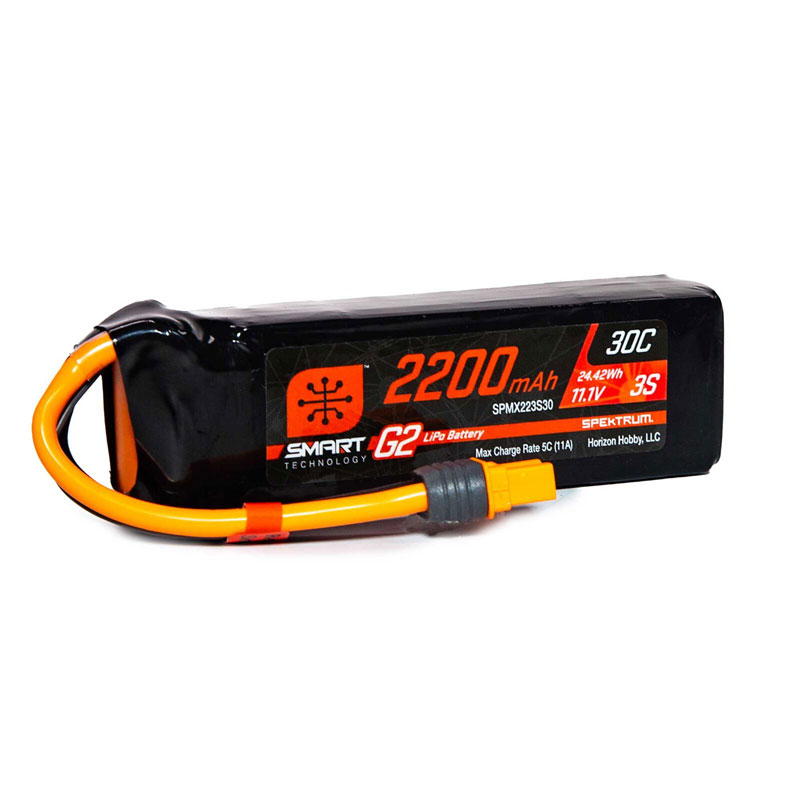 Spektrum 2200mAh 3S 11.1V 30C Smart G2 LiPo Battery w/IC3