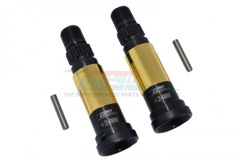 GPM Hardened Steel Front/Rear CVD Joint (+24mm) for X-Maxx 8S (Black)