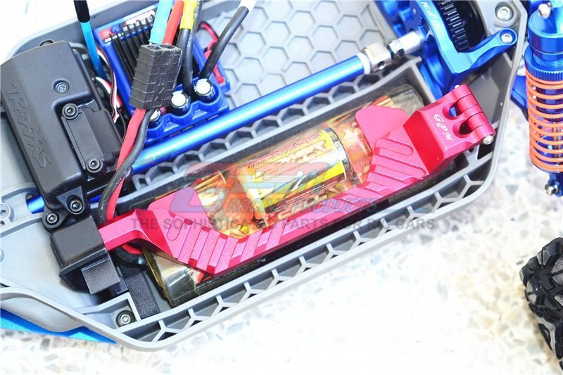 GPM Green Aluminum Battery Hold-down for Rustler 4x4 VXL: Rustler 4x4 VXL