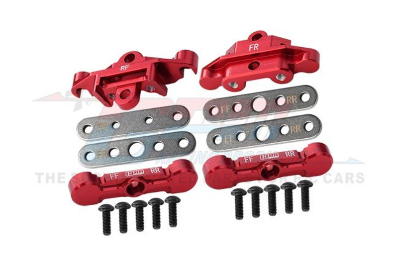 GPM Red 7075 Alloy Front & Rear Tie Bar Mounts & Suspension Pin Retainers