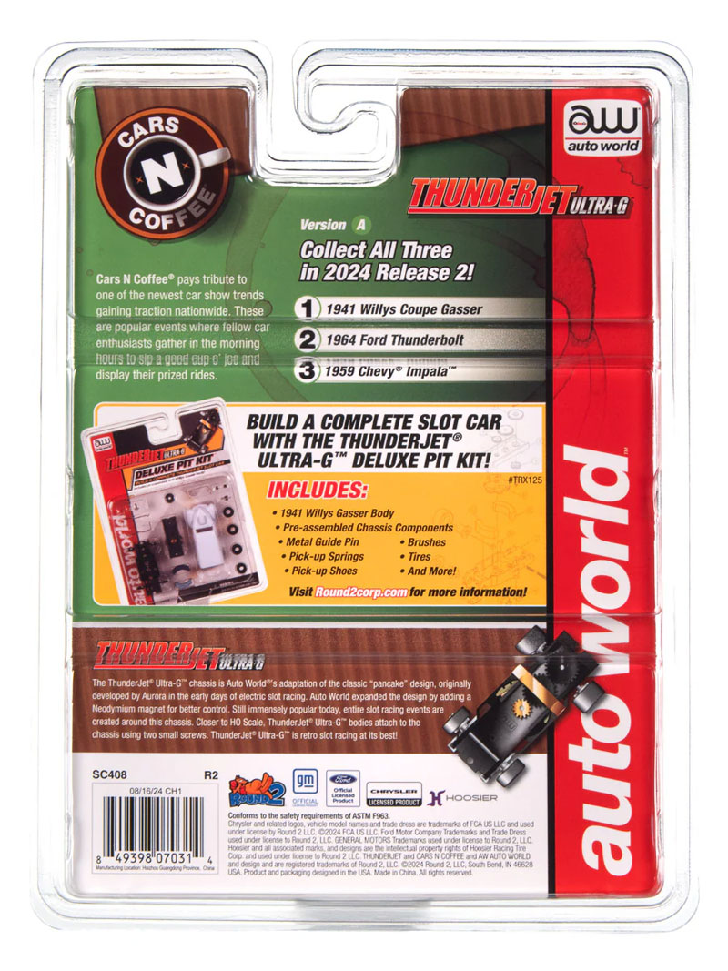 Auto World 1941 Willys Coupe Gasser (Red w/Race Graphics