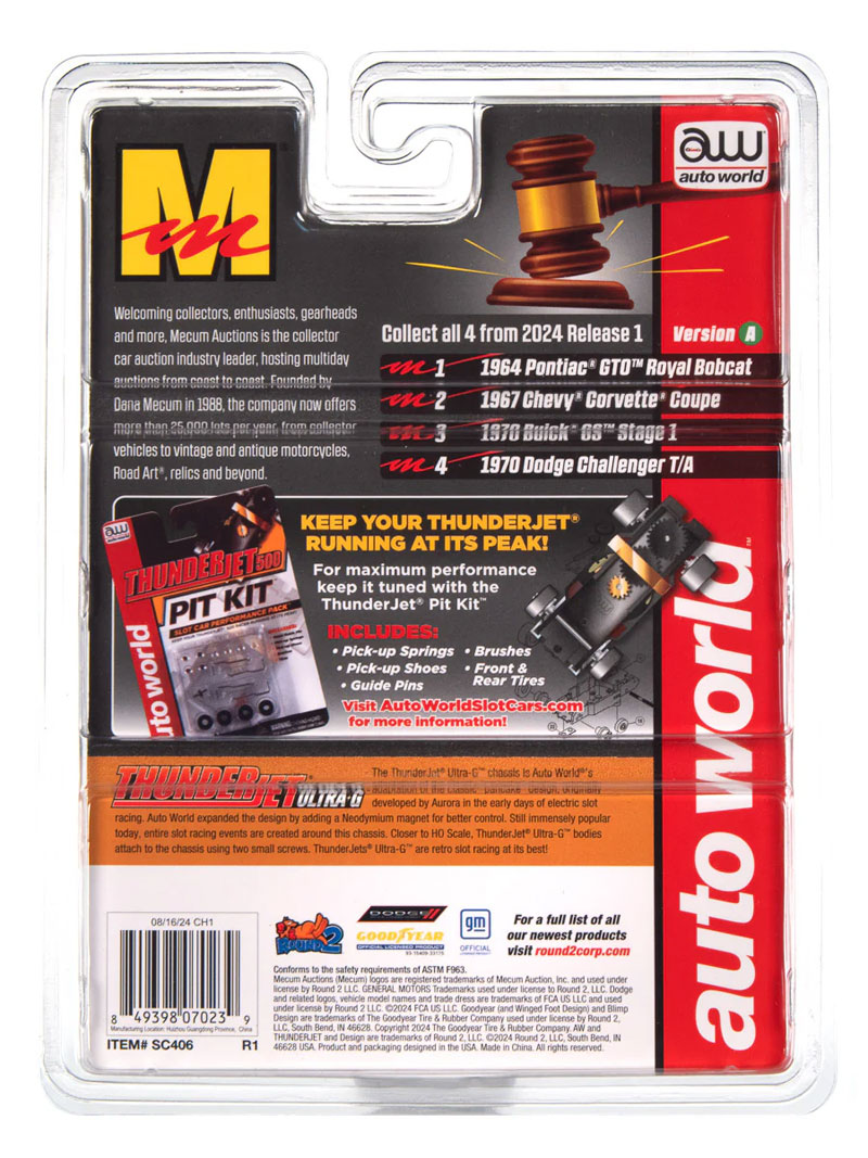 Auto World 1967 Chevy Corvette Coupe (Sunfire Yellow) Thunderjet HO Slot Car